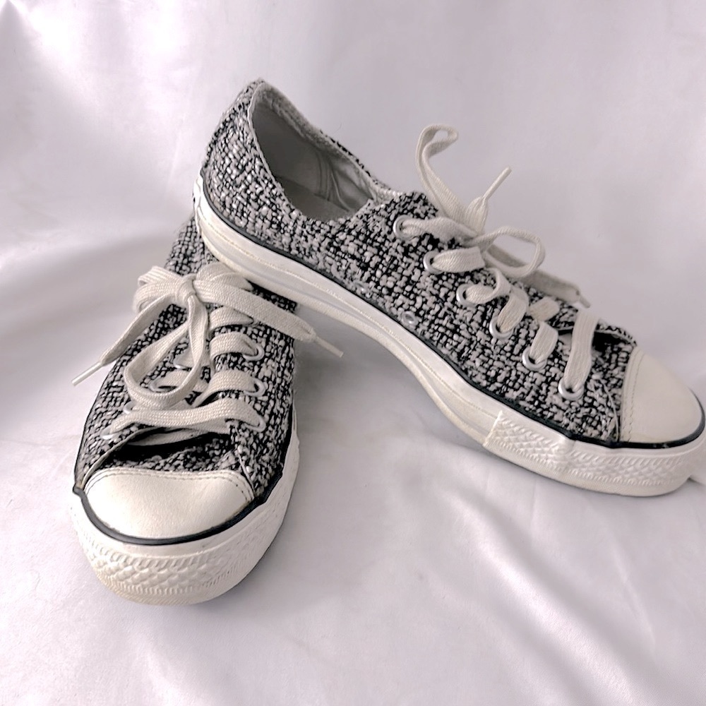 Converse Knit Twill Low Top Lace Up Gray Sneakers Mens 6 Women’s 8.  Pre…